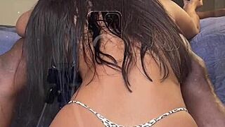 Wife Licks And Sucks Big Black Cock Until Gaping Cumshot