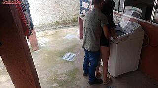 Married Latina Housewife Pays Washing Machine Tech with Her Tight Ass