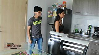 hermanastra accidentally notices hermanastro masturbating and offers help