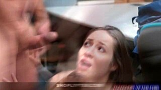 Cute teen shoplifters receive facial cumshots as punishment for stealing in this compilation