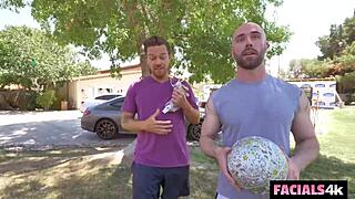 Two Monster Cocks Cover Allie Addison's Face with Cum!