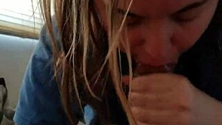 I sucked the hung stud till he cummed all over me, gagging and choking