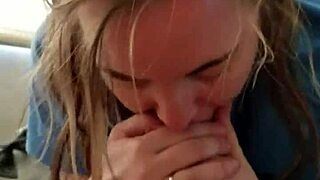 I sucked the hung stud till he cummed all over me, gagging and choking