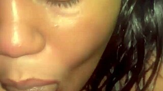 balls get milked in a raw sloppy blowjob with lactating action