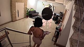 Shirley Azevedo ครั้งแรกในออร์แกนิกส์คฤหาสน์กับฝักบัวและนมใหญ่