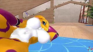 Renamon's workout in VRchat with NSFW music video
