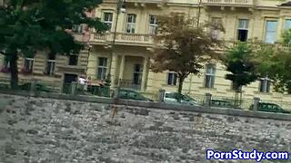 Eurobabe Rides Waterbike Nude Publicly