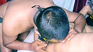 hot desi indian bhabhi gets hairy pussy licked by young guy