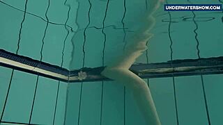 I'm flashing my bright tits underwater, getting everyone so horny.