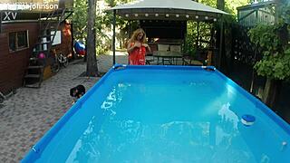 melissa the mermaid in the pool