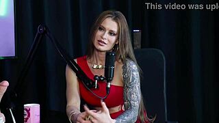 Blonde teen in sheer red lingerie fulfills wild fetish fantasies.