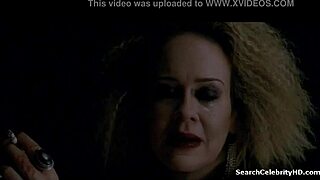 Sarah Paulson and Lindsay Pulsipher in American Horror Story giving blowjobs