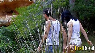 Intense outdoor anal with babe