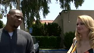 A hot busty milf sucks cj wright's big black cock