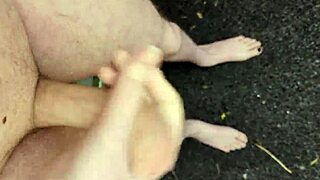 risky masturbating outside at midday naked