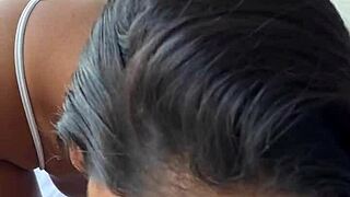 my deep throat blowjob for him is pure delight before leaving.