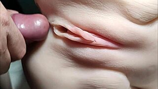 Crisp close-ups of real doll double penetration anal