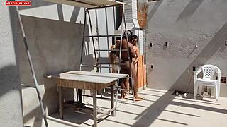 The beautiful Brazilian grill girl couldn't resist and took the whole sausage in her ass