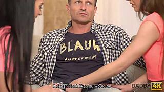 Daddy4k Shows Old Man Banging Two Petite 18+ Girls with Stamina