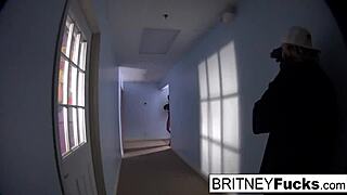 britney leads the lesbian heist with big tits and pussy action