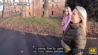 hunt4k lesbian fucks her new landlord in public.