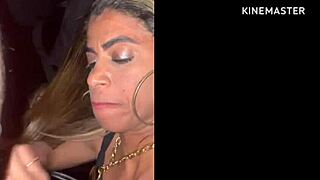 Esposa sucking multiple guys in car cabin, what a wild quickie!