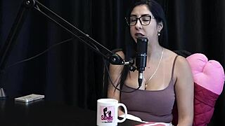 morena shows tits and pussy in sheer red