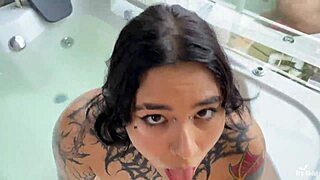 Big ass goth amateur sucks in jacuzzi bath