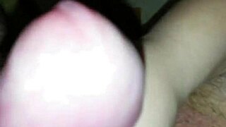 Detailed handjob session with masturbation leading to intense cumshot on amateurs