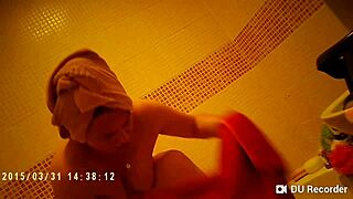 Spy Camera Captures Shower Nude Tits Bathing