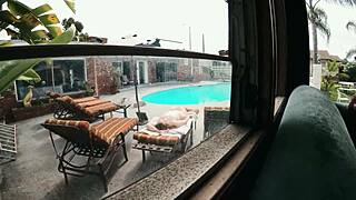 gigi breeze caught naked at pool sunbathing 😱 big ass spying fun