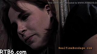 Clamped tits intensive toy fucking for slut