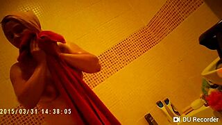 Spy Camera Captures Shower Nude Tits Bathing