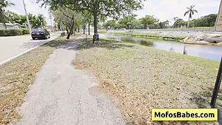 Want to see petite teen seduced by muscular dude near lake?