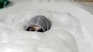 Cyno Models Cosplay Costumes in Solo Bubble Bath Fun Part 3