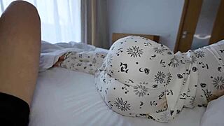 Pov Scene of Naughty Stepsister Fucking in Various Positions and Receiving Creampie on Bed