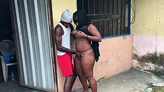 ebony bbw gets wild sex in hood during nigeria protest, long version.