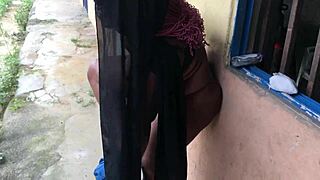ebony bbw gets wild sex in hood during nigeria protest, long version.