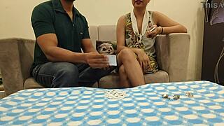 I massage my stepsister Saara's tight wet pussy after she lost it in a card game, then we get dirty with anal fucking.