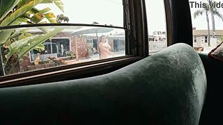 gigi breeze caught naked at pool sunbathing 😱 big ass spying fun