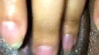 Fat latina masturbates her pussy in casual home video