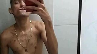 Beating off in the bathroom after the soccer game