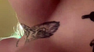 Latina Bent Over, Big Cock Moistens Pussy.