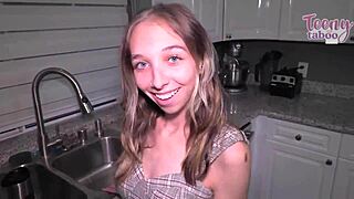 gorgeous breezy bri lets stepdad seth cum deep inside her womb on the bed