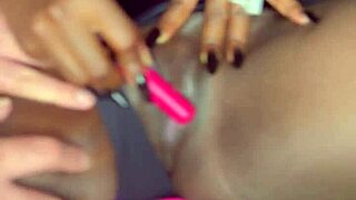 Sexy Black Model Masturbates With Vibrator For White Guy