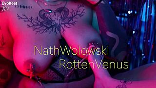 rotten venus and nath indulge in lesbian foot worship with licking and toes