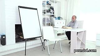 Nice Bookworm Seduced and Taken by Her Older Mentor in Wild Encounter