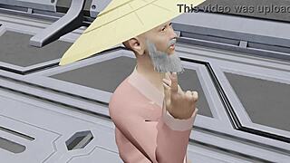 Goddess Astraea trades body for freedom with old mage in wild Korean 3D game scene