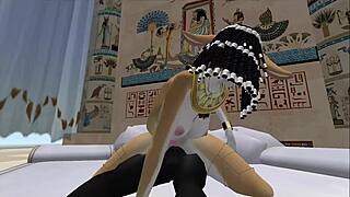Lady Bastet, the Egyptian goddess, uses her servant girl
