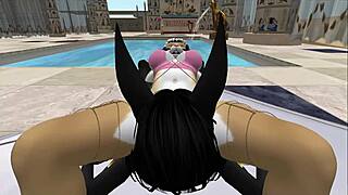 Lady Bastet commands her servant girl in Egyptian setting